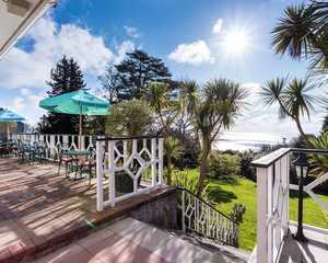 Sea view terrace at Orestone Manor South Devon Sea view terrace at Orestone Manor South Devon