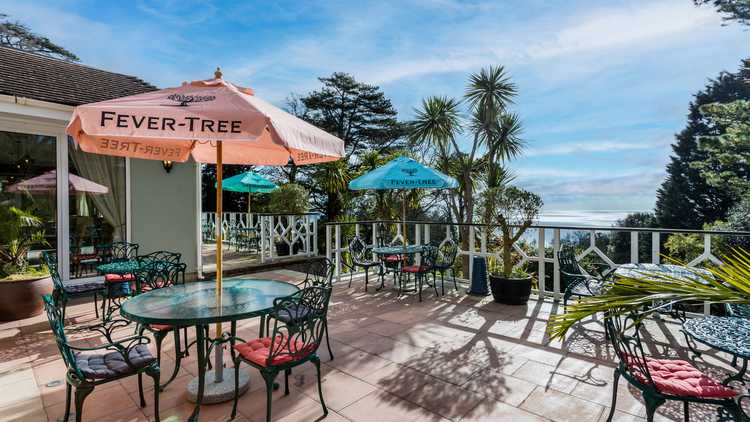 Outside sea view terrace Orestone Manor South Devon Outside sea view terrace Orestone Manor South Devon